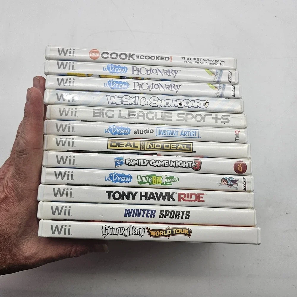 Nintendo Wii 12 Game Lot Pictionary Family Game Night Tony Hawk Guitar Hero
